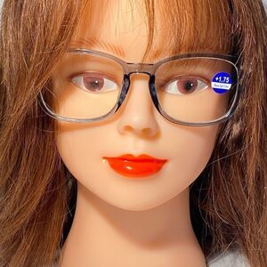 1514 Colette 1.75 Grey Reading Glasses Soft Butterfly Readers NWT